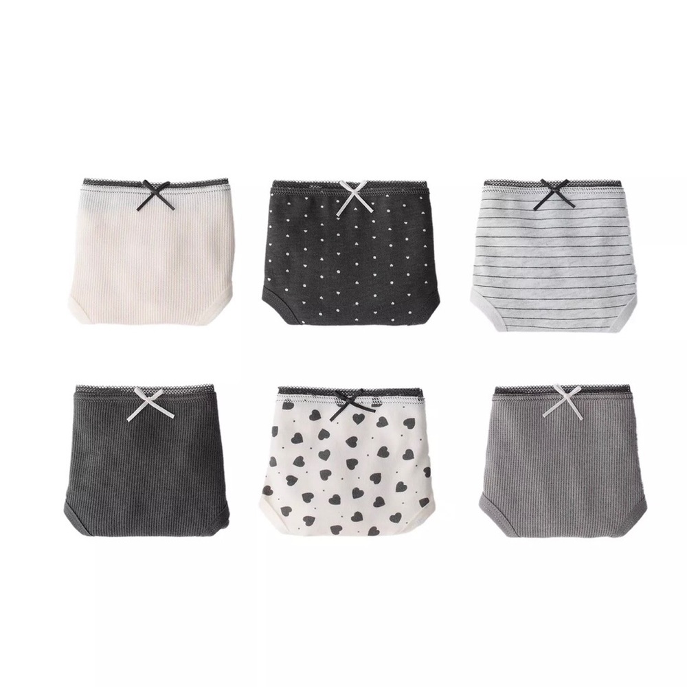 ZARA Toddler Girl Briefs Underwear Panty w/Bow Sz 2-6 Y NWT Set of 6